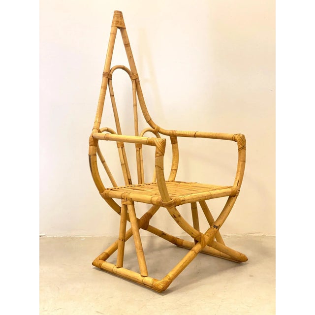 Mid-Century Modern Vintage Bamboo Armchair, 1970s For Sale - Image 3 of 15