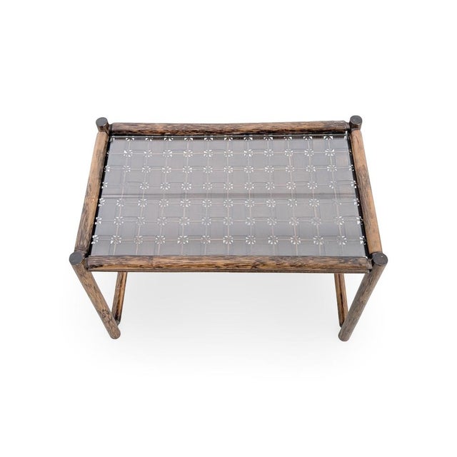 Mid-Century Modern Bamboo Coffee Table in Glass For Sale - Image 5 of 8
