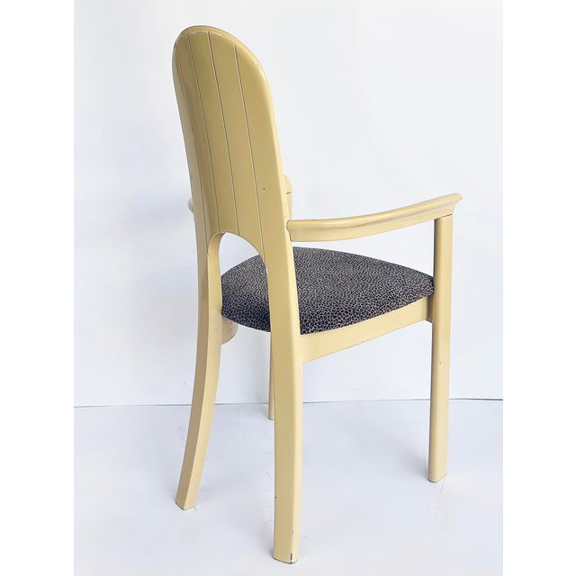 Late 20th Century Set of 4 Italian Lacquered Postmodern Armchairs, Animal Print Upholstery For Sale - Image 5 of 18
