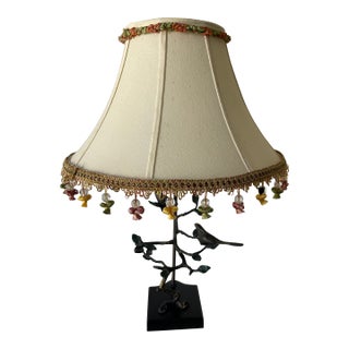 Vintage 1970s Bronze Birds Lamp For Sale