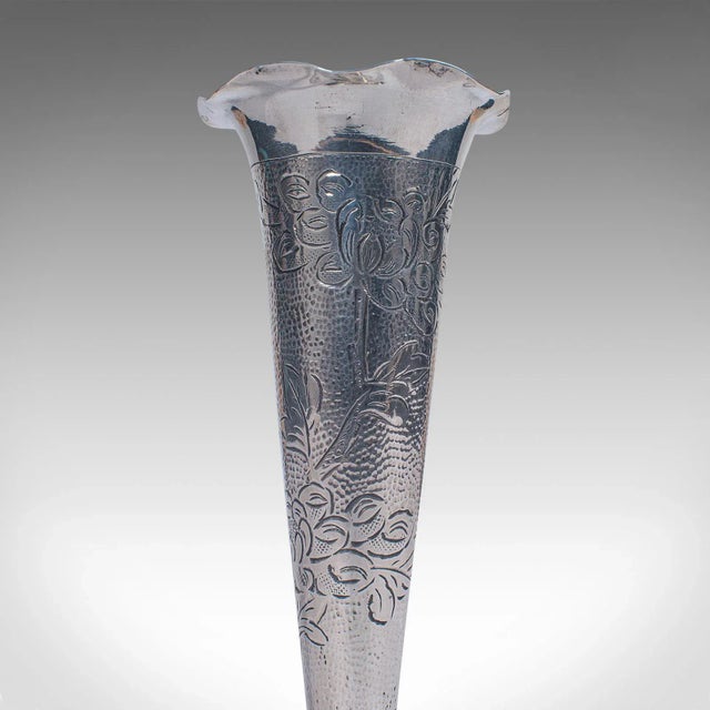 1960s Small Vintage Chinese Sterling Silver Single Stem Vase For Sale - Image 6 of 9