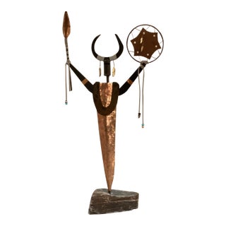 Mid 20th Century Shaman Mixed Metal Sculpture Attributed to Bill Worrell (1936-2021) For Sale