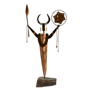 Mid 20th Century Shaman Mixed Metal Sculpture Attributed to Bill Worrell (1936-2021)