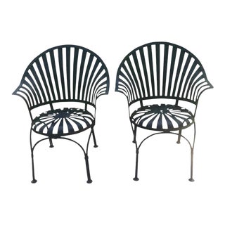 Francois Carre Fan Back Chairs - a Pair For Sale