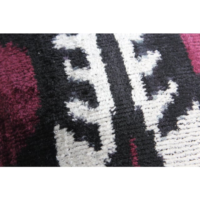 Textile Contemporary Handmade Velvet Ikat Pillow For Sale - Image 7 of 13