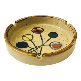 Mid Century Pottery Flower Ashtray For Sale