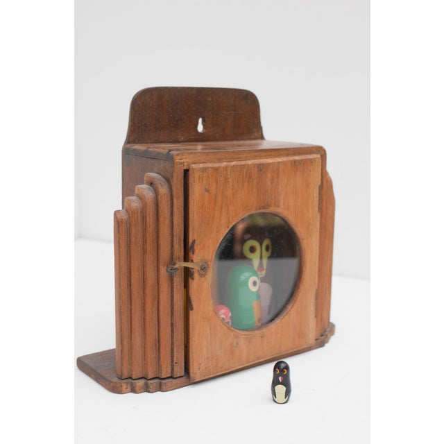 1920s Vintage Art Deco Wall Mounted Miniature Curio Cabinet, Sweden, 1925 For Sale - Image 5 of 15