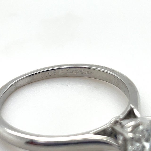 Cartier, French, Platinum and Diamond Engagement Ring, Size 7.25 For Sale In Chicago - Image 6 of 7