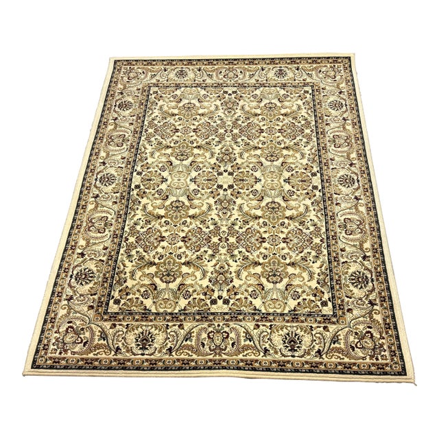 3ft 11in X 5ft 3in Kenneth Mink Infinity Persian Ivory Area Rug For Sale