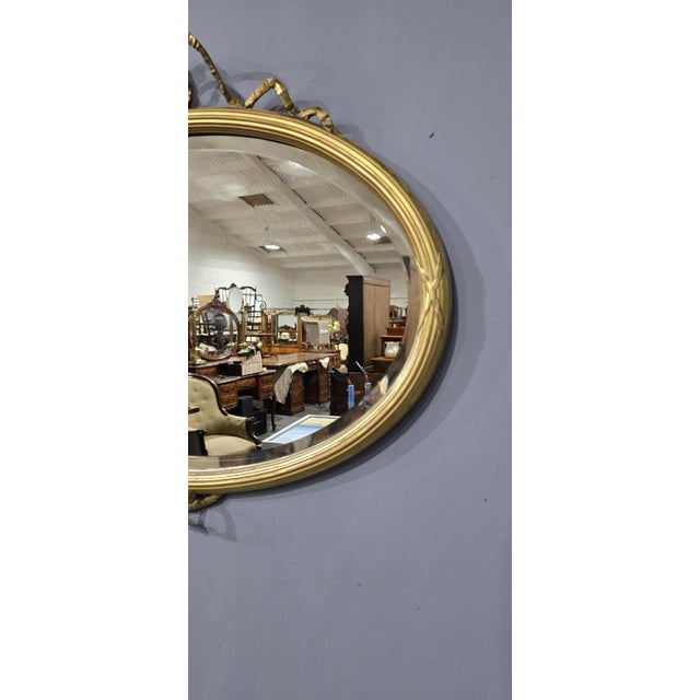 Antique Victorian Oval Gilt Mirror, 1840 For Sale - Image 4 of 11