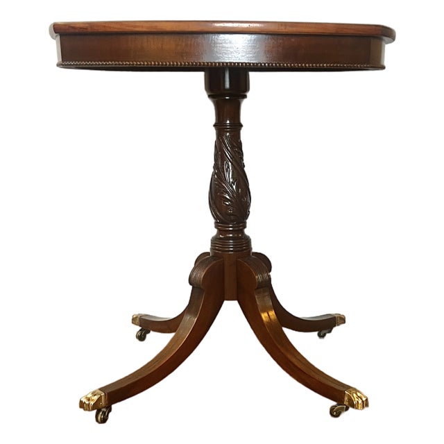 Regency Revival Mahogany Shield-Top Pedestal Table, Circa 1910 For Sale