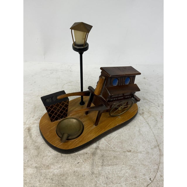 Wood Wooden Ashtray with Decorative Carriage, 1930s For Sale - Image 7 of 10