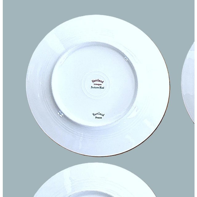 Ivory French Haviland Limoges Autumn Leaf Gold Trimmed Lunch Plates - Set of 6 For Sale - Image 8 of 10