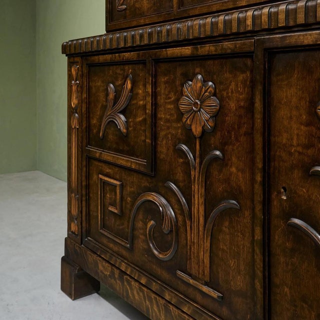 Cabinet with Decorative Carvings in Stained Birch by Axel Einar Hjorth, 1920s For Sale - Image 11 of 13