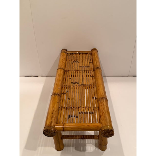 Bamboo & Rattan Midcentury Modern Bench For Sale - Image 4 of 11
