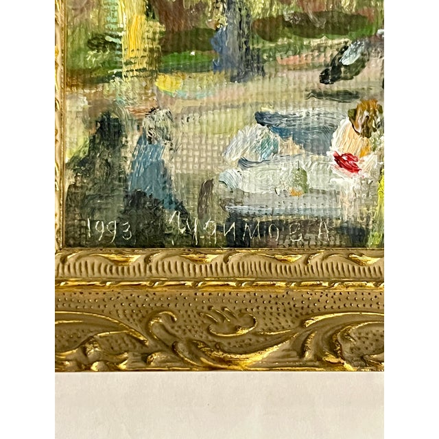 Vintage Impressionist Oil Painting of Bolshoi Theatre in Gilt Frame | Impressionist Street Scene | Signed Original For Sale - Image 9 of 14