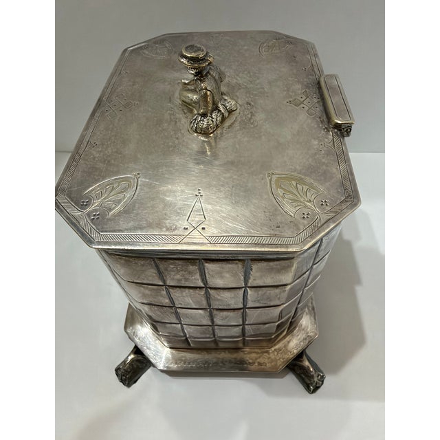 Jonas Bowen & Son 1880 Victorian Silver Plated Biscuit or Trinket Box For Sale - Image 9 of 12