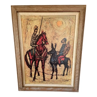 Mid Century 1960's Nissan Engel Don Quixote Framed Print on Board New York Graphic Society For Sale