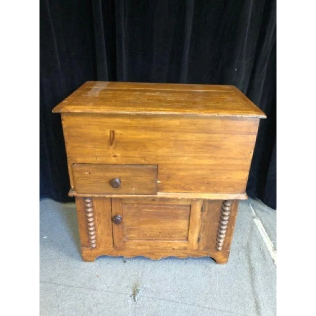 Antique 19th Century Pine Wood Lift Top Dry Sink Washstand Cabinet For Sale - Image 10 of 10
