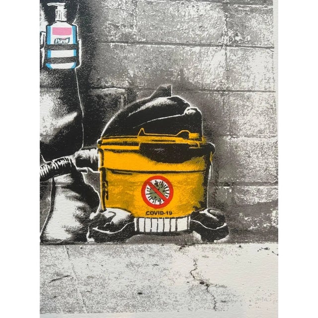 Printmaking Materials Pop Art Masterpiece by Los Angeles Artist Hijack "Pandemonium" Limited Edition Hand-Pulled Screen Print c.2020 For Sale - Image 7 of 12