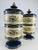 Mid-Century Vintage Cobalt Blue and Gold Italian Porcelain Jars With Lids. For Sale In Philadelphia - Image 6 of 11