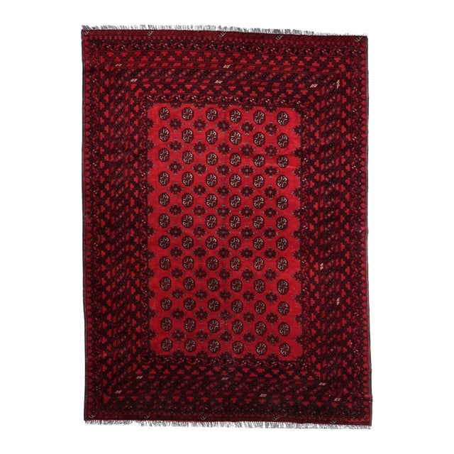 1920s, Antique Afghan Ersari Handmade Rug 6.8' X 9.4' For Sale