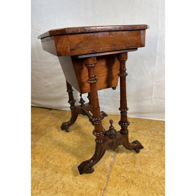 Victorian Burr Walnut Sewing Worktable, 19th Century For Sale - Image 12 of 16