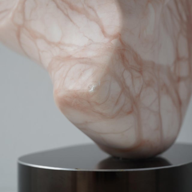 Stone Late 20th Century Abstract Pink Alabaster Sculpture For Sale - Image 7 of 17
