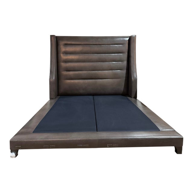 Attribtued to Nathan Anthony Gray, Tufted, "August", Leather Queen Size Bed For Sale