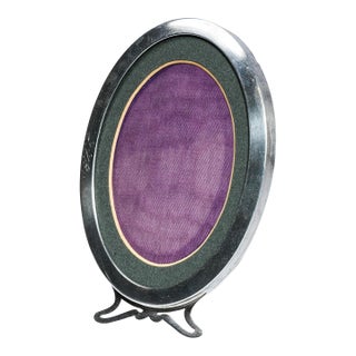 Elegant Large Art Nouveau Antique Sterling Silver Picture Photo Frame Easel Back For Sale