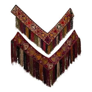 Vintage African Tribal Skirts Wall Hanging - Set of 2