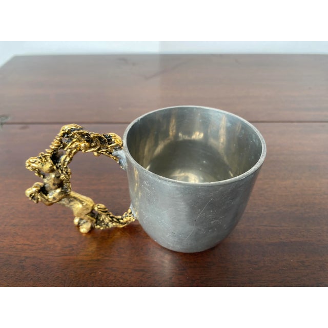 Gothic 1988 Handmade Signed Ballena Bay Pewter Mug Unicorn Handle For Sale - Image 3 of 7