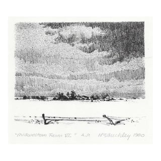 1980 Harry Buckley Midwestern Farm Lithograph Artist's Proof For Sale