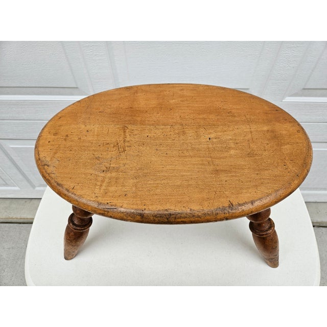 Brown Large Oval Milking Stool With Curved Rounded Edge For Sale - Image 8 of 13