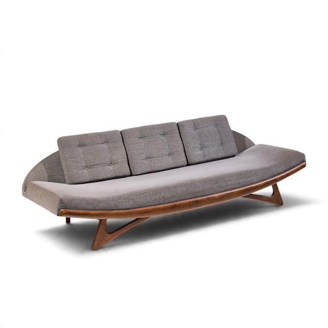 Adrian Pearsall for Craft Associates Mid Century Walnut Gondola Sofa For Sale - Image 9 of 9