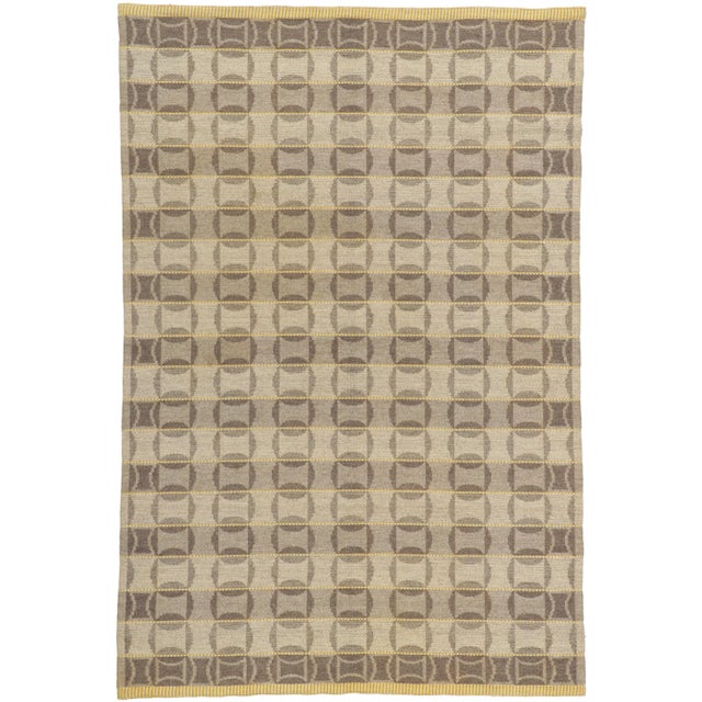 Mid 20th Century Vintage Swedish Deco Kilim Rug, 05'02 X 07'09 For Sale - Image 10 of 10
