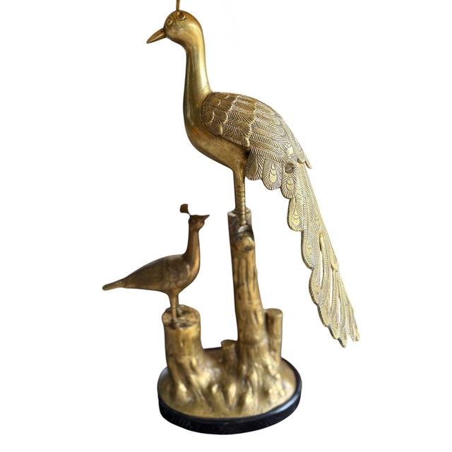Marbro Brass Peacock Table Lamp, 1950 For Sale - Image 11 of 17