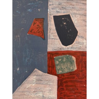 Serge Poliakoff, Pink, Red and Blue Composition, 1958, Original Lithograph For Sale