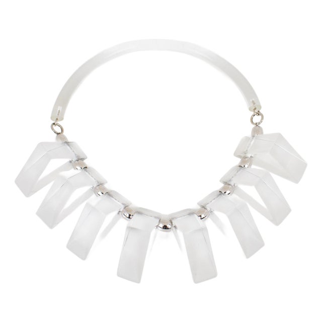 Judith Hendler Clear Acrylic Neck-Ring Choker Necklace For Sale