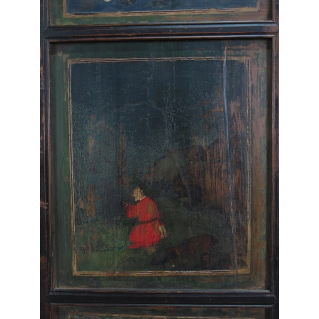 Mid 19th Century Hand Painted Room Divider - Set of 6 For Sale In Greensboro - Image 6 of 12