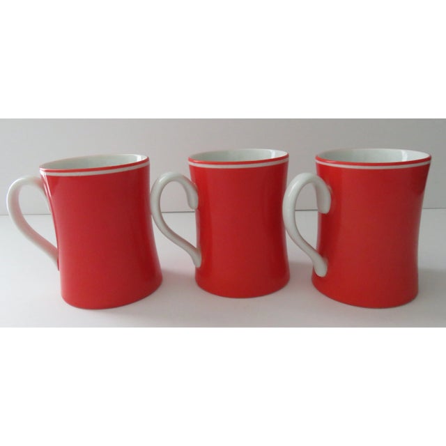Red Late 20th Century Fitz & Floyd Rondelet Rouge Red Porcelain Cup Mug, Japan 195- Set of 3 For Sale - Image 8 of 8