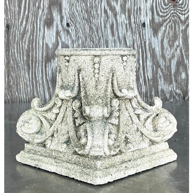 Vintage Regency Small Corinthian Column Base For Sale - Image 13 of 16