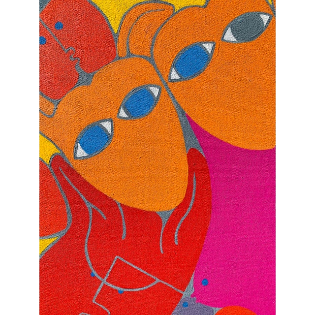 Paint Pop Art Dick Seeger Original Figurative Signed Abstract Painting For Sale - Image 7 of 13