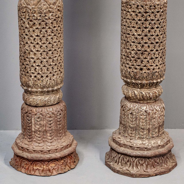 Antique Pair of Mughal Style Pillars From India For Sale In Denver - Image 6 of 14