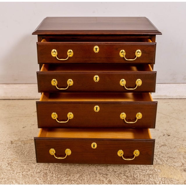 Harden Furniture 1970s Harden Cherry 4 Drawer Chest Nightstand For Sale - Image 4 of 16