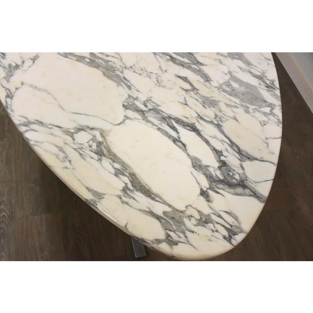 1960s Italian Marble & Steel Dining Table For Sale - Image 5 of 9