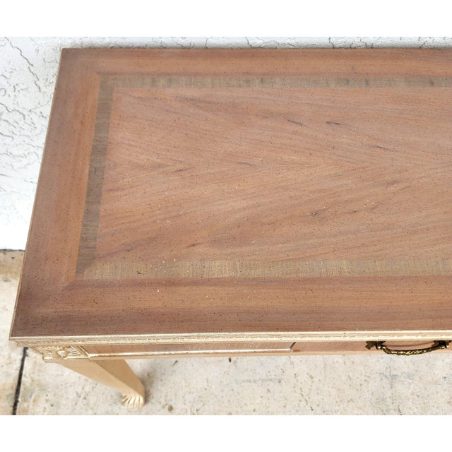 Wood Italian Neoclassical Console Table Lion Heads Greek Key Vintage For Sale - Image 7 of 14