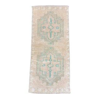Turkish Mini Rug Oriental Hand Knotted Vintage Rug 1'6" x 3'5" #17203 For Sale