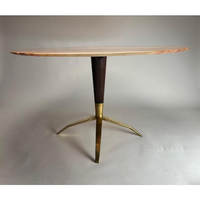 Mid-Century Round Table with Marble Top from Melchiorre Bega, 1950s For Sale - Image 3 of 12