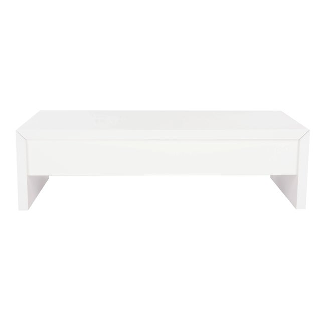 Lift -Top Coffee Table in White & Chrome For Sale - Image 9 of 9